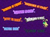 "покраснел от стыда", "вспотел от страха", "побледнел от испуга", "гусиная кожа", "мурашки по коже", "лезет из кожи", "толстая кожа"