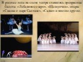 В разные годы на сцене театра ставились прекрасные балеты «Лебединое озеро», «Щелкунчик», оперы «Сказка о царе Салтане», «Садко» и многие другие.