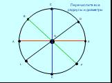 D E F K L O. Перечислите все радиусы и диаметры
