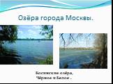Озёра города Москвы. Косинские озёра, Чёрное и Белое .