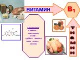 B1. Содержится: в орехах, апельсинах, хлебе грубого помола, мясе птицы, зелени. тиамин