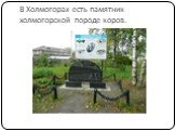 В Холмогорах есть памятник холмогорской породе коров.