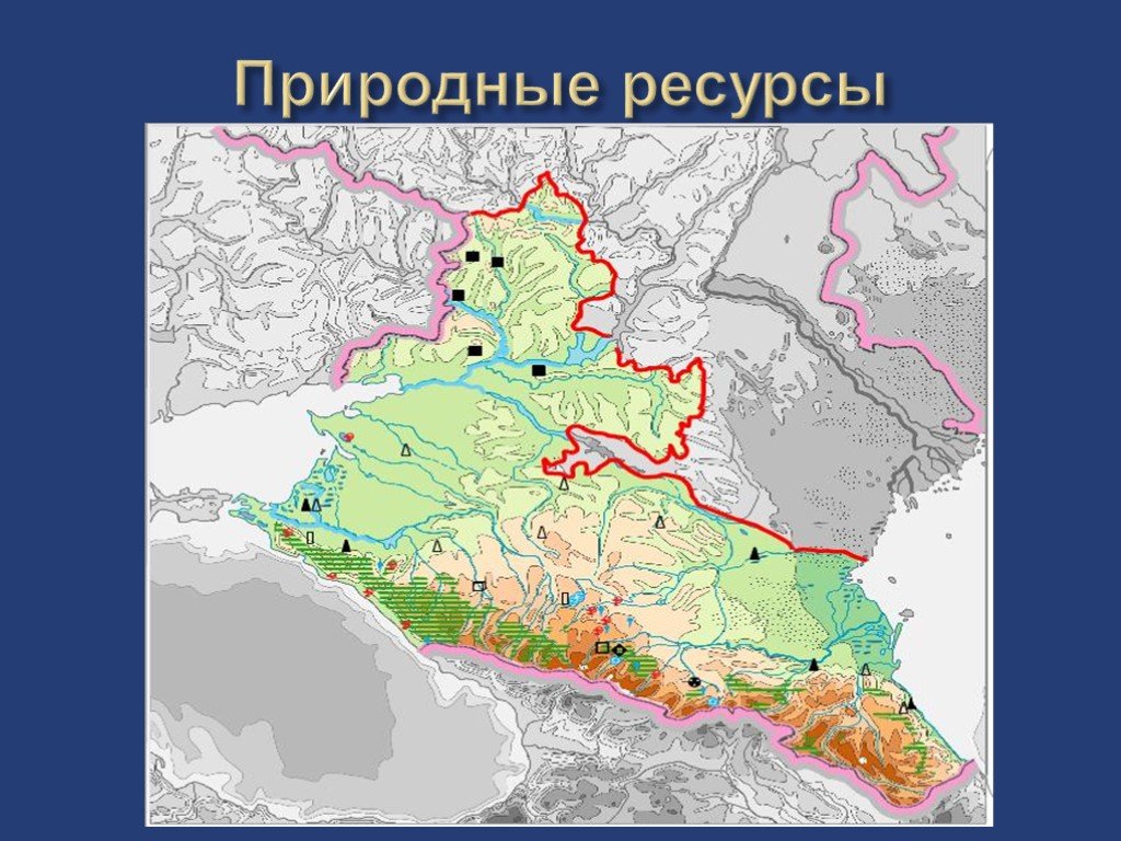 Европейский юг россии полезные ископаемые карта