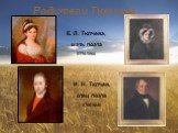 Родители Тютчева. Е. Л. Тютчева, мать поэта 1776-1866. И. Н. Тютчев, отец поэта 1768-1846