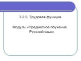 3.2.5. Трудовая функция Модуль «Предметное обучение. Русский язык»