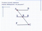 Сколько лучей, отрезков можно обнаружить на рисунке? A B F