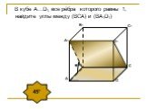 В кубе А…D1, все рёбра которого равны 1, найдите углы между (ВСA) и (BA1D1). 45° 