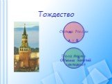 Тождество Столица России Город Москва А = В. Объемы понятий совпадают