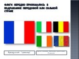 Флаги нередко принимались в подражание передовой или сильной стране. Французский "триколор". Флаги Италии, Бельгии, Ирландии, Румынии