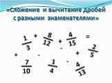 «Сложение и вычитание дробей с разными знаменателями»