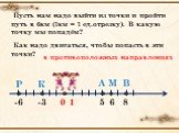 Пусть нам надо выйти из точки и пройти путь в 6км (1км = 1 ед.отрезку). В какую точку мы попадём? Как надо двигаться, чтобы попасть в эти точки? в противоположных направлениях