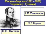 Южное общество (1821 – 1825) Украина (г. Тульчин). А.П. Юшкевский И.Г. Бурцов