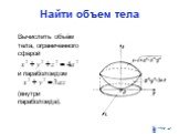 Вычислить объём тела, ограниченного сферой и параболоидом (внутри параболоида).