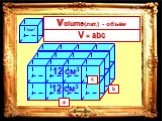 4 • 3 12 см3 • 2 = 24см3. V = длина • ширина • высота. a b c V = abc Volume(лат.) - объём V