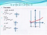 l) y=| х-2|+|3+ х|-3. Решение: x=6; х=-4,5 х≤-4,5 y=- х+ 2-3 - х-3 х у -4,5 0,5 y=-х-4 -5 1 -4,5≤х≤6 y=- x+2+3+ x-3 х у y= x+2 3 3 6 4 x≥6 y= x-2+3+ x-3 х у y=x-2 6 4 9 7. y=│ x-2│+│3+ x│-3