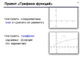 Проект «Графики функций». построить координатные оси и сделать их разметку построить графики заданных функций (по вариантам)