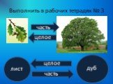 Выполнить в рабочих тетрадях № 3. лист дуб