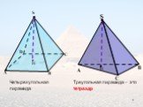 Треугольная пирамида – это тетраэдр. Четырехугольная пирамида. А B C D S