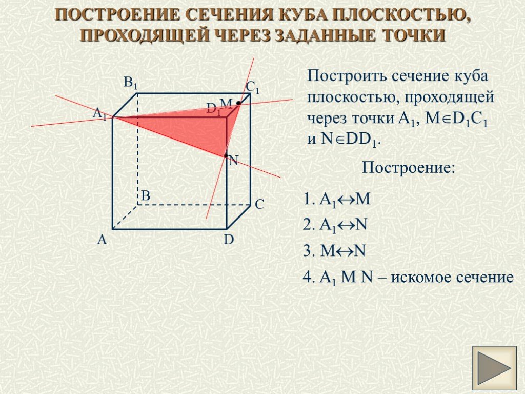 На рисунках 4 18 показаны точки m p и r постройте сечение этого куба