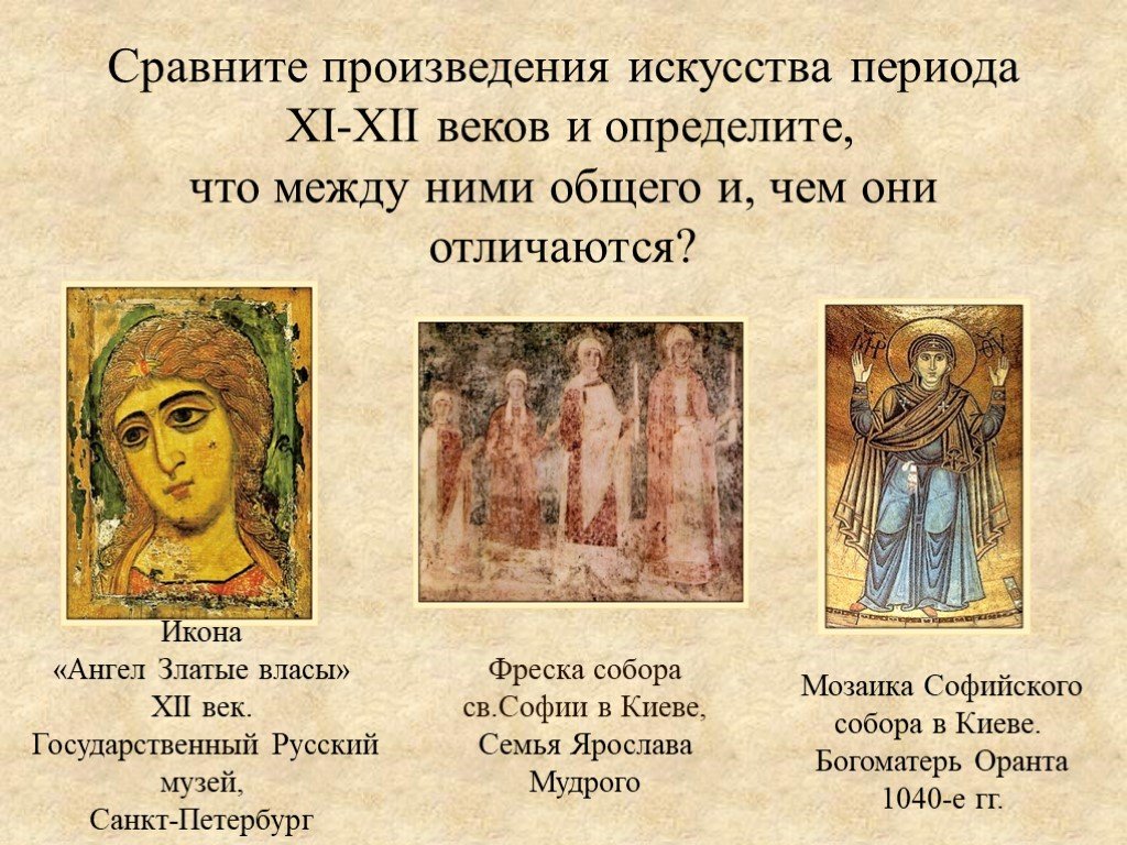 Произведения 12 века. Сравнение произведений искусства. Произведение XII века. Фреска и икона отличия.