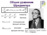 Общее уравнение Шредингера. ШРЁДИНГЕР, ЭРВИН австрийский физик. Нобелевская премия по физике 1933 ( с П.Дираком).
