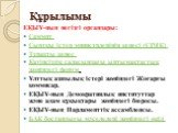 Құрылымы. ЕҚЫҰ-ның негізгі органдары: Саммит Сыртқы істер министрлерінің кеңесі (СІМК) Тұрақты кеңес Қауіпсіздік саласындағы ынтымақтастық жөніндегі форум Ұлттық азшылық істері жөніндегі Жоғарғы коммисар. ЕҚЫҰ-ның Демократиялық институттар және адам құқықтары жө­ніндегі бюросы. ЕҚЫҰ-ның Парламенттік