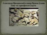 Александр Македонский в шлеме Геракла (голова льва) на саркофаге из Сидона