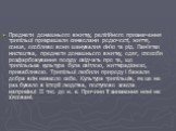 Предмети домашнього вжитку, релігійного призначення трипільці прикрашали символами родючості, життя, сонця, особливо вони шанувалия сім'ю та рід. Пам'ятки мистецтва, предмети домашнього вжитку, одяг, способи розфарбовування посуду свідчать про те, що трипільська культура була світлою, життєрадісною,