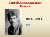 Сергей Александрович Есенин. 1895 г. – 1925 г. поэт