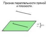 Признак параллельности прямой и плоскости. a║α