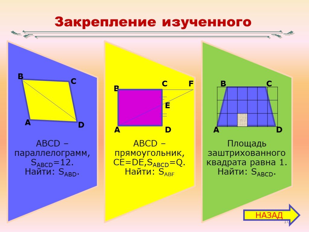 Понятие площади многоугольника площадь прямоугольника. Площадь многоугольника презентация. Презентация по теме площадь многоугольников. ABCD параллелограмм SABCD-?. Площадь прямоугольника Найдите SABCD.
