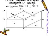 ПИФАГОРОВА ГОЛОВОЛОМКА Из семи частей квадрата составить снова квадрат, прямоугольник, равнобедренный треугольник, трапецию. Квадрат разрезается так: E, F, K, L – середины сторон квадрата, О – центр квадрата, ОМ ⊥ EF, NF ⊥ EF.