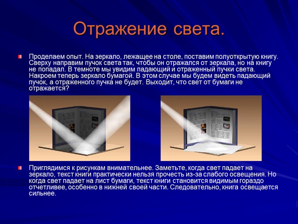 Неискаженное изображение предмета при отражении света появляется при отражении от несколько ответов