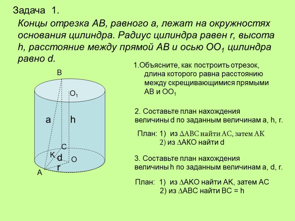 Высота равна длине окружности основания. Диаметр основания цилиндра 1 м. Концы отрезка АВ лежат на окружностях оснований цилиндра радиус. Концы отрезка АВ лежат на окружностях оснований цилиндра. Радиус основания цилиндра.