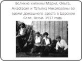 Великие княжны Мария, Ольга, Анастасия и Татьяна Николаевны во время домашнего ареста в Царском Селе. Весна 1917 года.