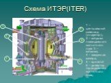 Схема ИТЭР(ITER) 1 2 3 4 5 6. 1 – центральный соленоид (индуктор); 2 – катушки полоидального магнитного поля 3 – катушка; 4 – вакуумная камера; 5 – криостат 6 – дивертор тороидального магнитного поля;