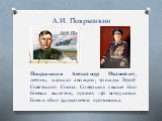 Покрышкин Александр Иванович, летчик, маршал авиации, трижды Герой Советского Союза. Совершил свыше 600 боевых вылетов, провел 156 воздушных боев и сбил 59 самолетов противника.