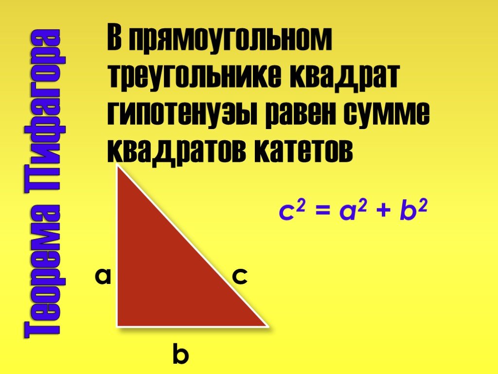 Чему равен корень гипотенузы. В прямоугольном треугольнике квадрат гипотенузы равен сумме. В прямоугольном треугольнике квадрат гипотенузы равен сумме катетов. Квадрат гипотенузы равен сумме квадратов катетов в треугольнике. В прямоугольном треугольнике квадрат гипотенузы равен.