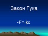 Закон Гука F=-kx