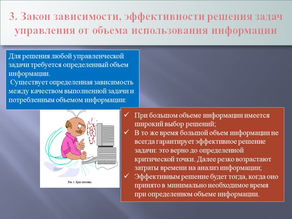 Эффективность решения задач. Эффективность закона. Закон зависимости эффективности управления. Закон зависимости эффективности системы управления. Зависимость управления от информации.