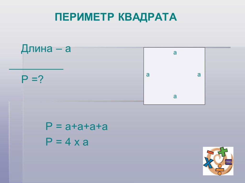Найти периметр квадрата 25 мм 2 класс. Периметр квадрата. Площадь и периметр квадрата. Периметр квадрата формула. Тема периметр квадрата.