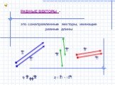 это сонаправленные векторы, имеющие равные длины. РАВНЫЕ ВЕКТОРЫ - 2) I а I = I b I