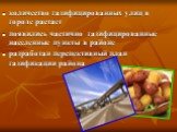 количество газифицированных улиц в городе растает появились частично газифицированные населенные пункты в районе разработан перспективный план газификации района