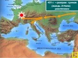 451 г. – разгром гуннов (вождь Аттила) римлянами