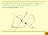 На картинке показаны два общепринятых изображения плоскости. Обозначаются плоскости маленькими греческими буквами: a, b, g, ...