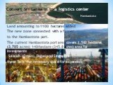 Land amounting to 1100 hectares added The new zone connected with a flyover to the Hambantota port. The current Hambantota port area covers 1,500 hectares (3,705 acres) 140-hectare (345.8 acres) area for investments. Salalah (Oman), Dubai and Singapore these lack the necessary space for expansion. C