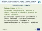 Рабочий пакет (РП 3): Реализация мини-пилотных проектов в рамках стратегий устойчивого развития в 4 городах- партнёрах Демонстрация практических результатов в рамках концепции стратегий устойчивого местного развития с акцентом на энергоэффективность жилищного хозяйства