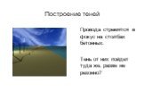 Провода стремятся в фокус на столбах бетонных. Тень от них пойдет туда же, разве не резонно?