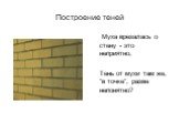 Муха врезалась о стену - это неприятно, Тень от мухи там же, "в точке", разве непонятно?