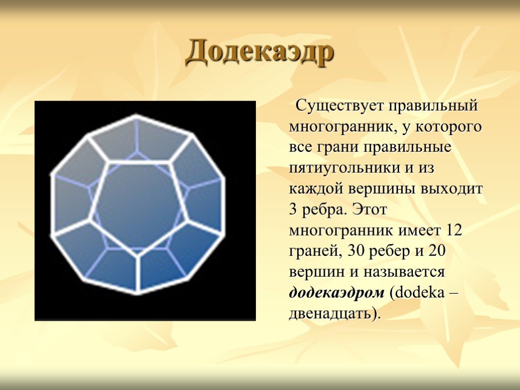 Использование правильных многогранников в природе проект